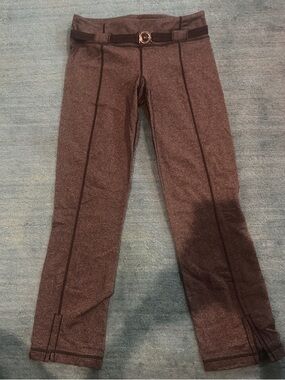 Charcoal Grey Lululemon crop Pants with Belt Detail